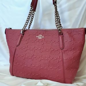 NWT Coach Ava Chain Tote in Debossed Leather